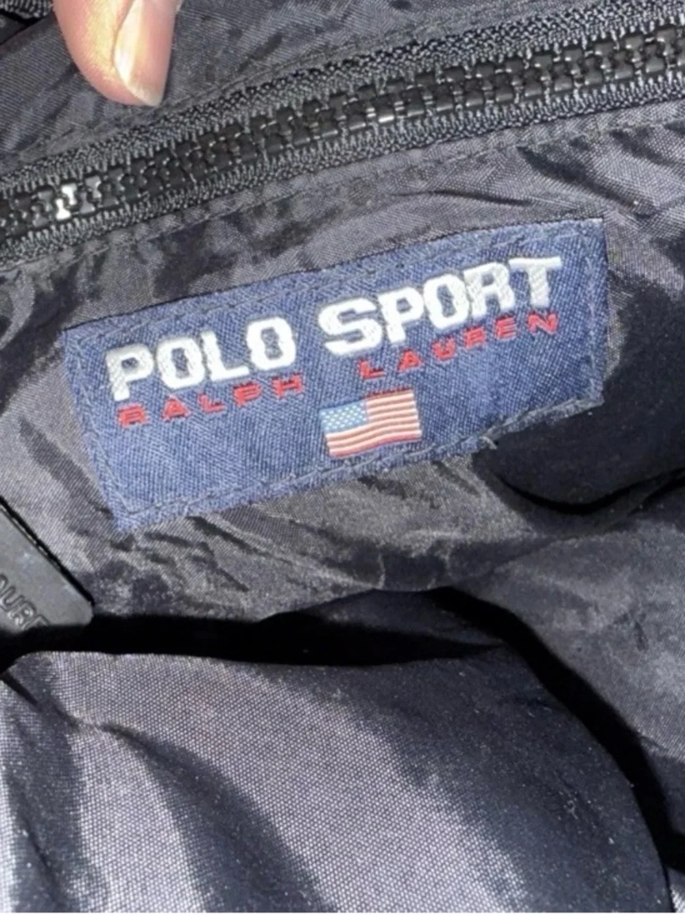 Vintage 1990s Polo Sport Ralph Charcoal Gray Lauren Wool Flannel Tote